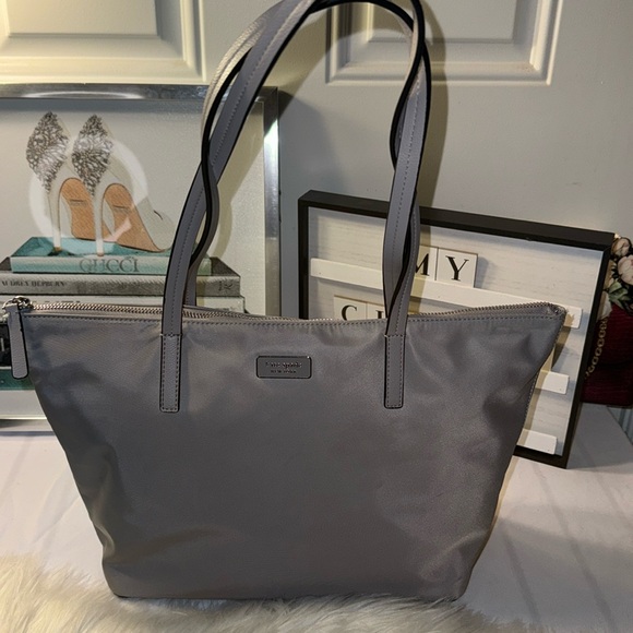 kate spade Handbags - Kate Spade Hayden Top Zip Tote Shoulder Bag Nimbus Grey EUC